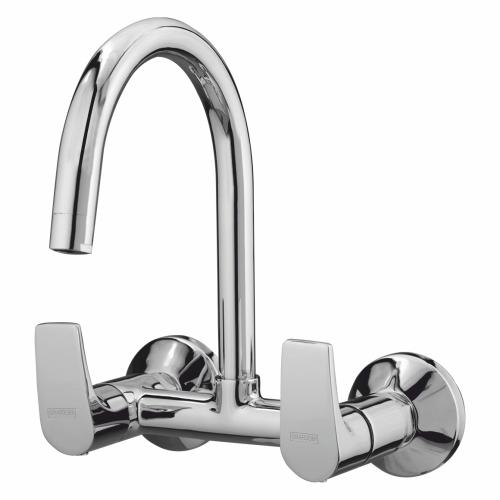 Sink Mixer Wall Mounted with Long Swinging Spout Chrome